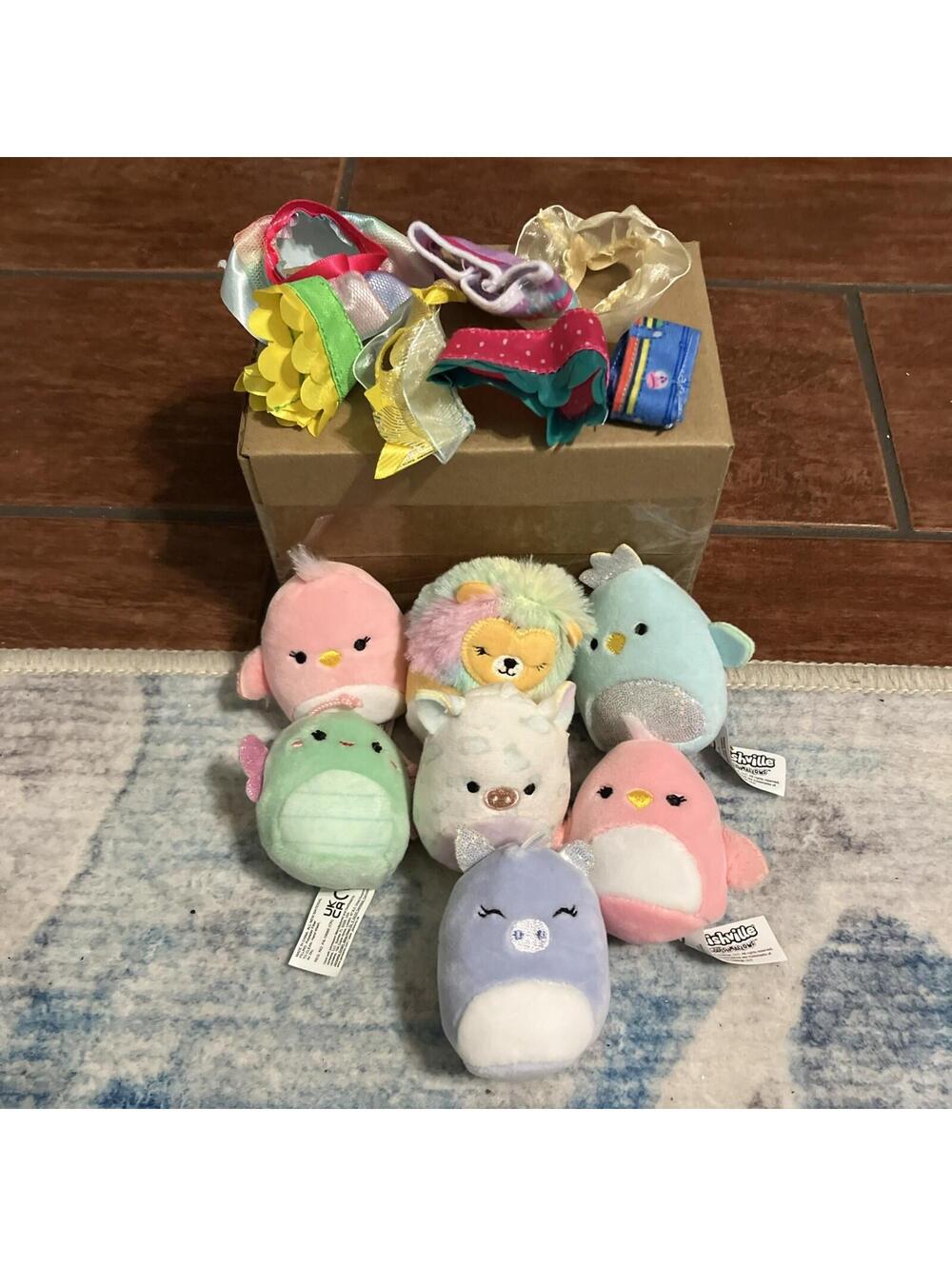 Lot of 7 Squishvilles By Squishmallows 2” Mini Plush - Animals With Clothes